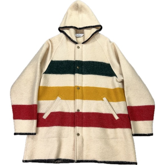 Woolrich Jackets & Blazers - Vintage Woolrich Woman's Large Wool Blend Hooded Stripe Coat Multi Color USA